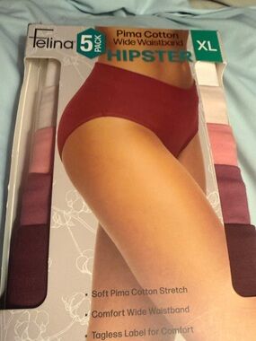 Felina Pima Cotton Hipster 5-Pack - Burgundy, Pink & Plum Tones
